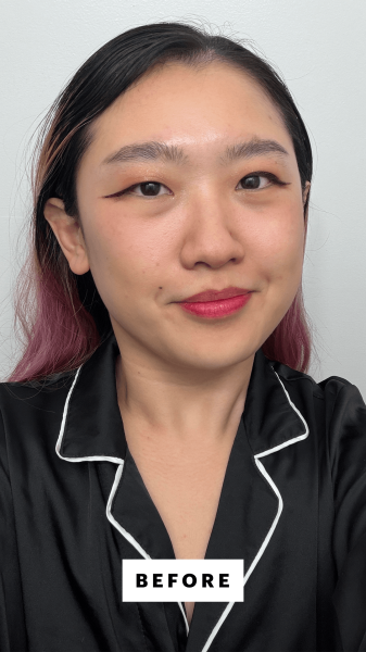 Image may contain Face Head Person Body Part Neck Photography Portrait Adult Cosmetics Lipstick Clothing and Coat